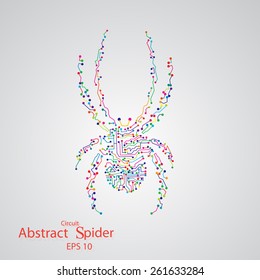 Circuit board spider eps 10, vector elegant illustration