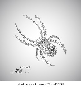 Circuit board spider eps 10, vector elegant illustration
