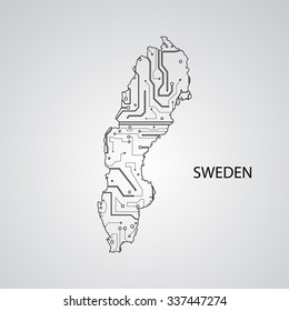 Circuit board  Sweden eps 10, vector elegant illustration