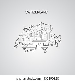 Circuit board  Switzerland eps 10, vector elegant illustration