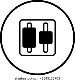 Circuit Board Symbol Icon, Electronic Component Schematic Representation in Minimalist Style