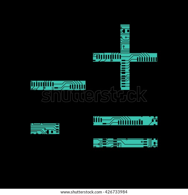 Circuit Board Symbol Underscore Dash Plus Stock Vector (Royalty Free) 426733984 Shutterstock