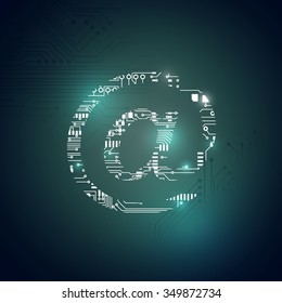 Circuit board symbol at vector
