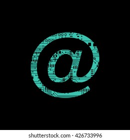 Circuit board symbol at Vector Illustration
