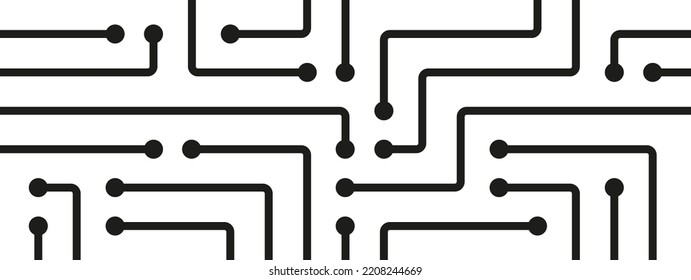 Circuit board system connect dots and lines banner background template. Network global database graphic vector.