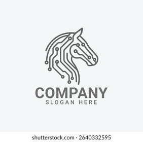 Circuit board Tech Horse Logo