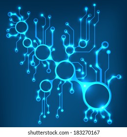 ?bstract circuit board techno background. EPS10 vector illustration pattern