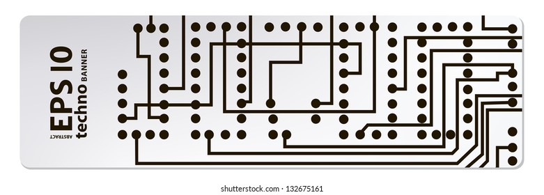circuit board techno banner. eps10 vector illustration