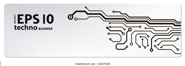 circuit board techno banner. eps10 vector illustration