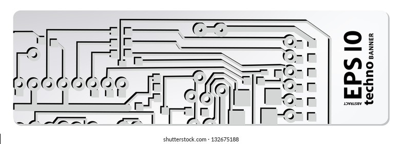 circuit board techno banner. eps10 vector illustration