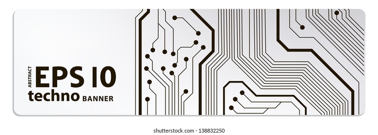 circuit board techno banner. eps10 vector illustration