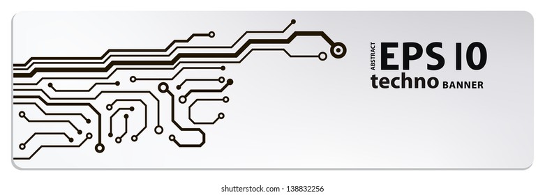 circuit board techno banner. eps10 vector illustration