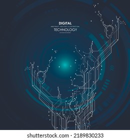 Circuit board  technological processes  science   concept futuristic digital technology background  vector illustration   