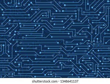 Circuit board, technology background. Blue vector background illustration for web, decor, graphic design