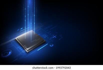 Tarjeta de circuitos. Antecedentes tecnológicos. Concepto de CPU de procesadores de computadora centrales. Chip digital de motherboard. ilustración vectorial.