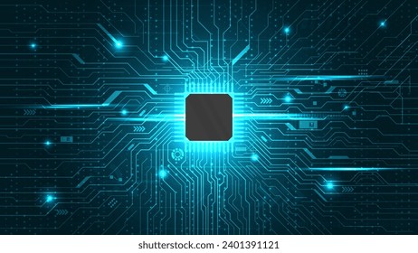 Tarjeta de circuitos. Antecedentes tecnológicos. Concepto de CPU de procesadores de computadora centrales. Chip digital de motherboard.	