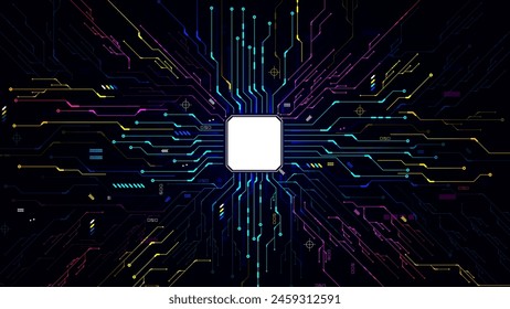 Circuit board. Technology background. Central Computer Processors CPU concept. Motherboard digital chip.	