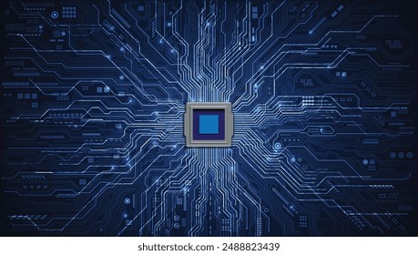 Circuit board. Technology background. Central Computer Processors CPU concept. Motherboard digital chip.