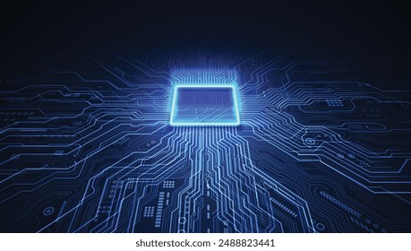 Circuit board. Technology background. Central Computer Processors CPU concept. Motherboard digital chip.	
