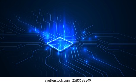 Circuit board. Technology background. Central Computer Processors CPU concept. Motherboard digital chip.	
