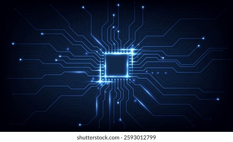 Circuit board. Technology background. Central Computer Processors CPU concept. Motherboard digital chip.	
