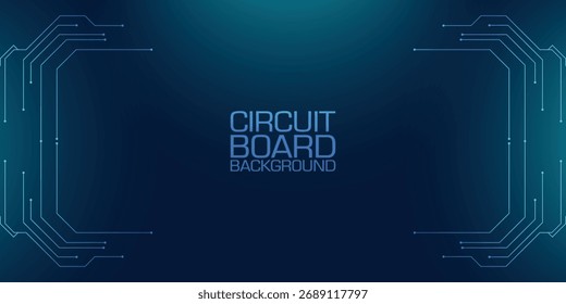 Plano de fundo da tecnologia da placa de circuito com linhas eletrônicas digitais em azul escuro.