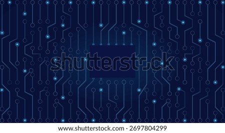Circuit board technology background with glowing digital connections. 