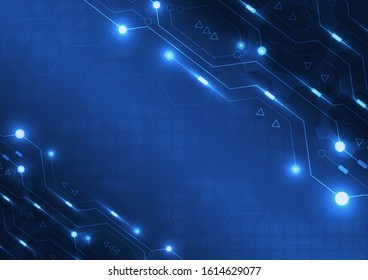 Circuit board technology background with hi-tech digital data connection system and computer electronic desing