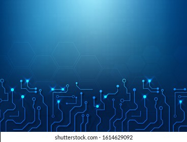 Circuit board technology background with hi-tech digital data connection system and computer electronic desing