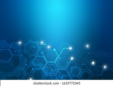 Circuit board technology background with hi-tech digital data connection system and computer electronic desing