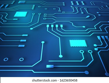 Circuit board technology background with hi-tech digital data connection system and computer electronic desing