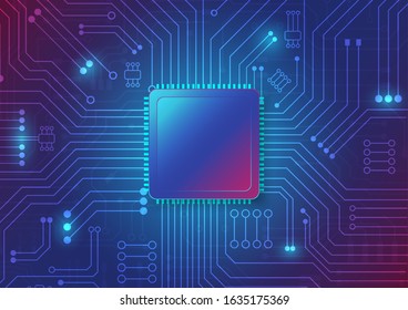 Circuit board technology background with hi-tech digital data connection system and computer electronic design