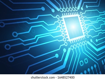 Fondo de tecnología de tarjeta de circuitos con sistema de conexión de datos digitales de alta tecnología y diseño electrónico informático