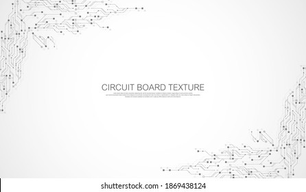 Circuit-Board Technologie Hintergrund mit High-Tech-Digital-Datenverbindungssystem. Abstrakter Hintergrund für elektronisches Design. Motherboard High Tech, Science, futuristische Technologie, Vektorgrafik