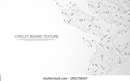 Circuit board technology background with hi-tech digital data connection system. Abstract computer electronic desing background. Motherboard hi-tech, science futuristic technology vector illustration