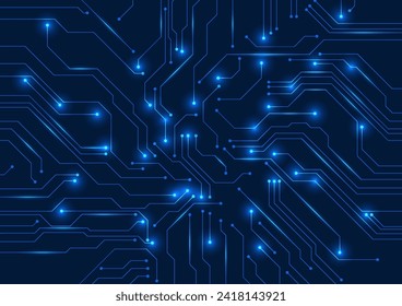 Circuit board technology background, The circuit board sends signals to the operation of electronic devices, with light. Vector illustration