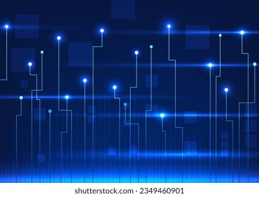 Circuit board technology background It is a vector illustration that uses technology circuit board lines with an attractive composition of elements highlighted in a dark blue tone.