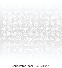Fondo de la tecnología de la tarjeta de circuitos. Fondo blanco. Patrón de electrónica. Textura de PCB gris. Ilustración del vector
