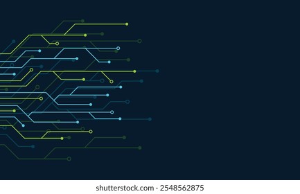 Circuit board technology banner. Circuit board background. Futuristic circuit board banner. Vector illustration