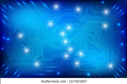 Circuit Board Technology Blue Pattern Vector Background