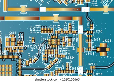 Circuit Board Technology Blue Pattern Vector Background
