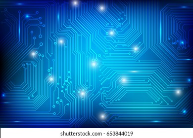 Circuit Board Technology Blue Pattern Vector Background