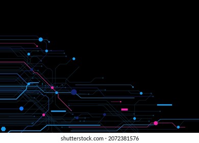 Circuit Board Technology Copy Space Infographic Work Template. Multi Color Abstract PCB Trace Data Infographic Design Illustration.