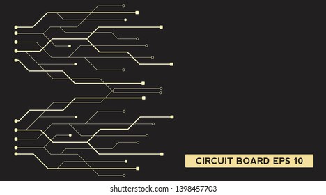 circuit board technology design with gold concept. media electronics background concept. illustration element vector