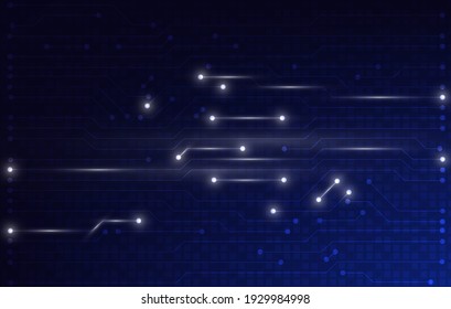 Circuit Board Technology Digital  Innovation Abstract Background. Dark Blue With Growing Concept. Cyberspace Background. Abstract  Vector Illustrator.