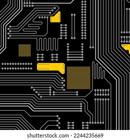 Circuit board technology. Electronics background. Vector circuit board illustration.