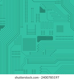 Circuit board technology. Electronics background. Vector circuit board illustration.