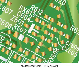 Circuit Board Technology Green Pattern Vector Background
