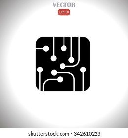 circuit board, technology icon