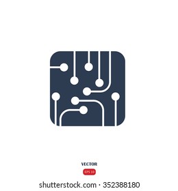 circuit board, technology icon